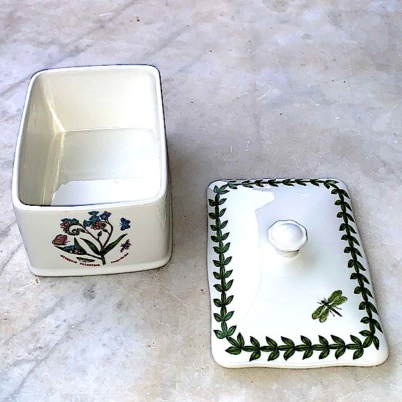 BOTANIC GARDEN BY PORTMEIRION BOX WITH LID RECTANGULAR NEW PANCYS BUTTERFLYS - Picture 9 of 12